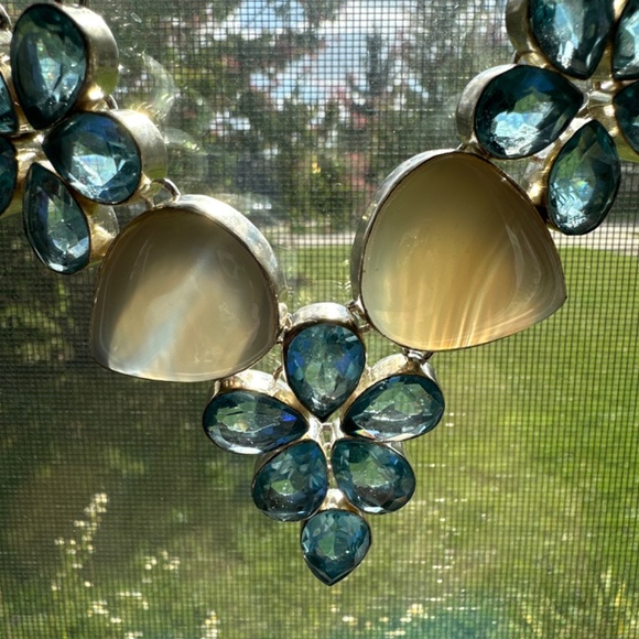 Gorgeous Sterling Silver custom made blue topaz necklace - Picture 11 of 14